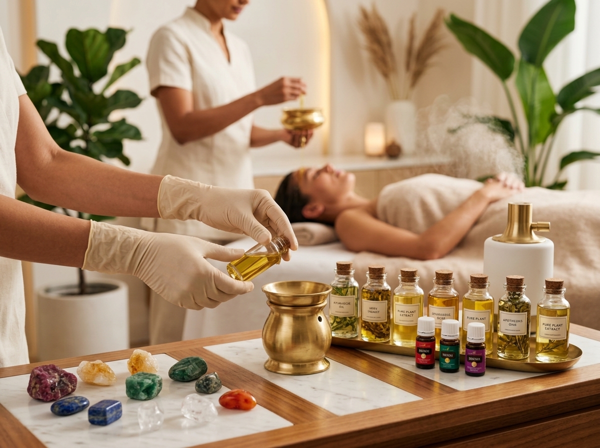 Shirodhara oil pouring treatment session